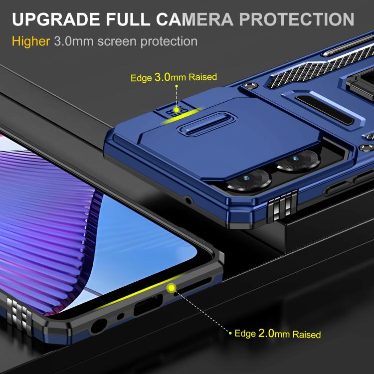 For Motorola Moto G Power 5G 2025 Armor PC + TPU Camera Shield Phone Case