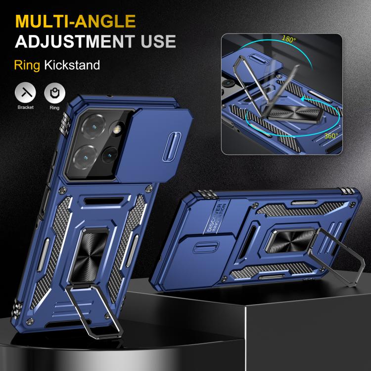 For Motorola Moto G Power 5G 2025 Armor PC + TPU Camera Shield Phone Case