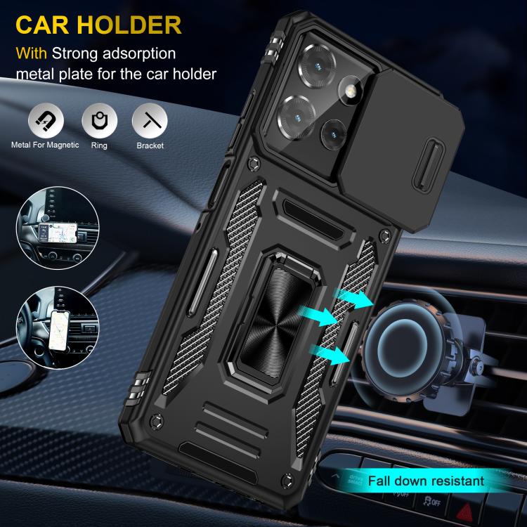 For Motorola Moto G Power 5G 2025 Armor PC + TPU Camera Shield Phone Case