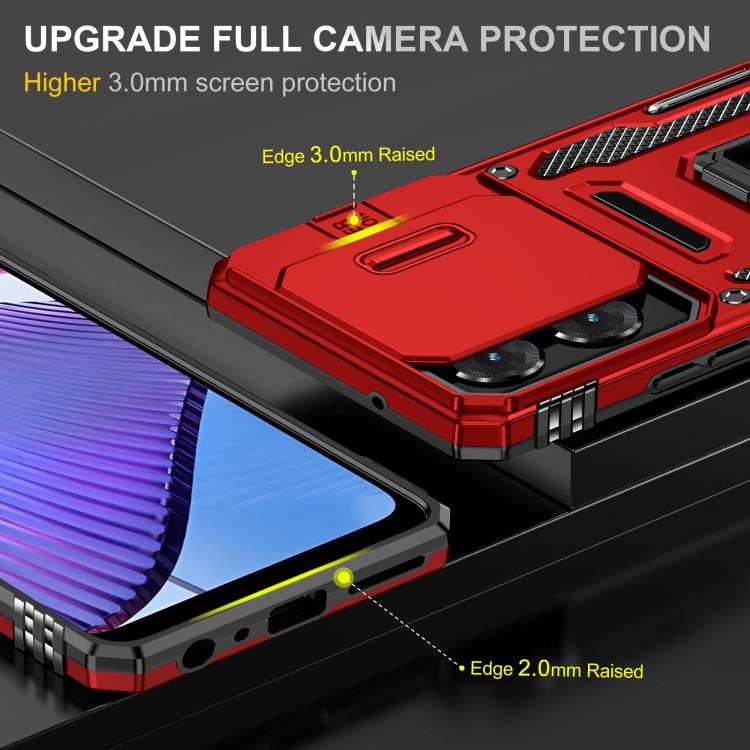 For Motorola Moto G Power 5G 2025 Armor PC + TPU Camera Shield Phone Case