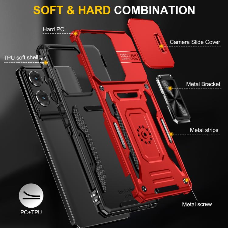 For Motorola Moto G Power 5G 2025 Armor PC + TPU Camera Shield Phone Case