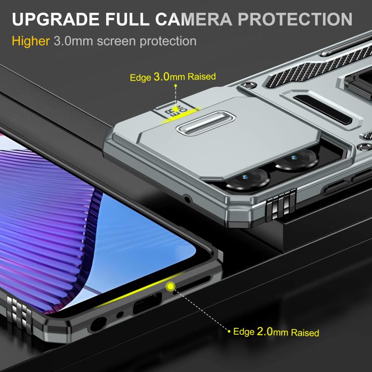 For Motorola Moto G Power 5G 2025 Armor PC + TPU Camera Shield Phone Case