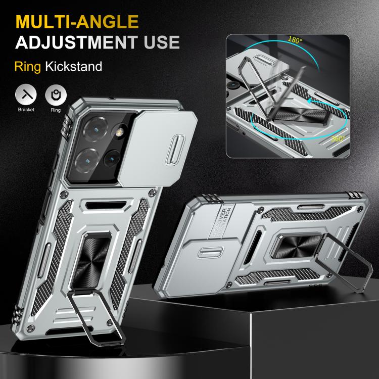 For Motorola Moto G Power 5G 2025 Armor PC + TPU Camera Shield Phone Case