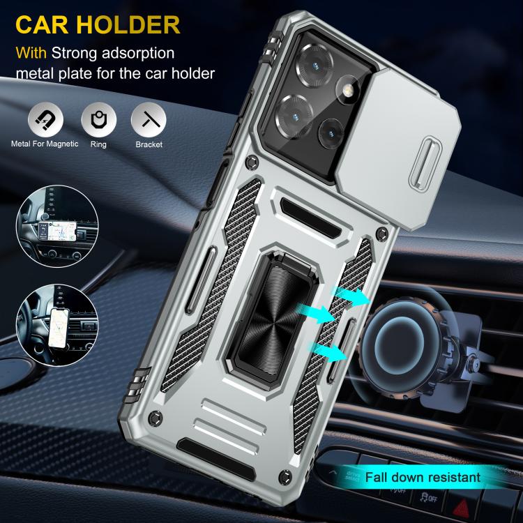 For Motorola Moto G Power 5G 2025 Armor PC + TPU Camera Shield Phone Case