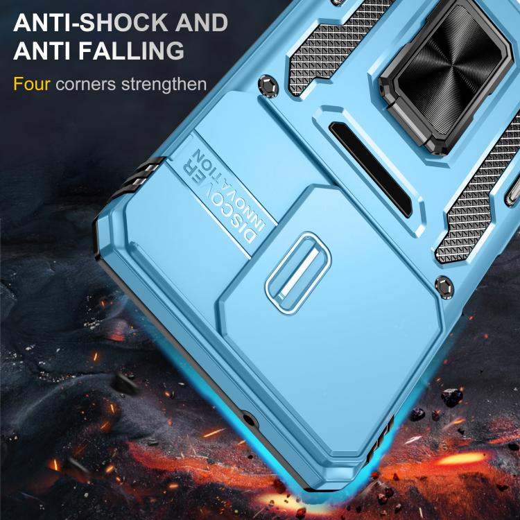 For Motorola Moto G Power 5G 2025 Armor PC + TPU Camera Shield Phone Case