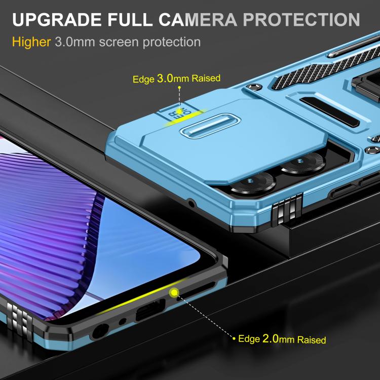 For Motorola Moto G Power 5G 2025 Armor PC + TPU Camera Shield Phone Case