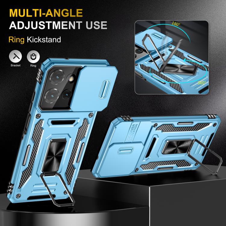 For Motorola Moto G Power 5G 2025 Armor PC + TPU Camera Shield Phone Case