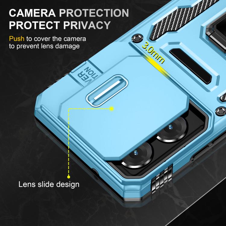 For Motorola Moto G Power 5G 2025 Armor PC + TPU Camera Shield Phone Case