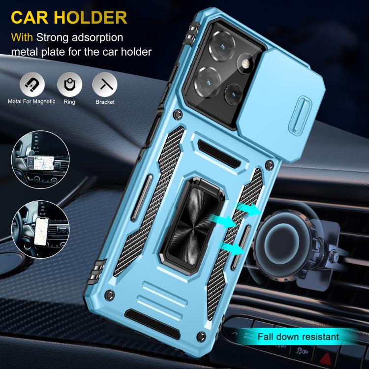 For Motorola Moto G Power 5G 2025 Armor PC + TPU Camera Shield Phone Case