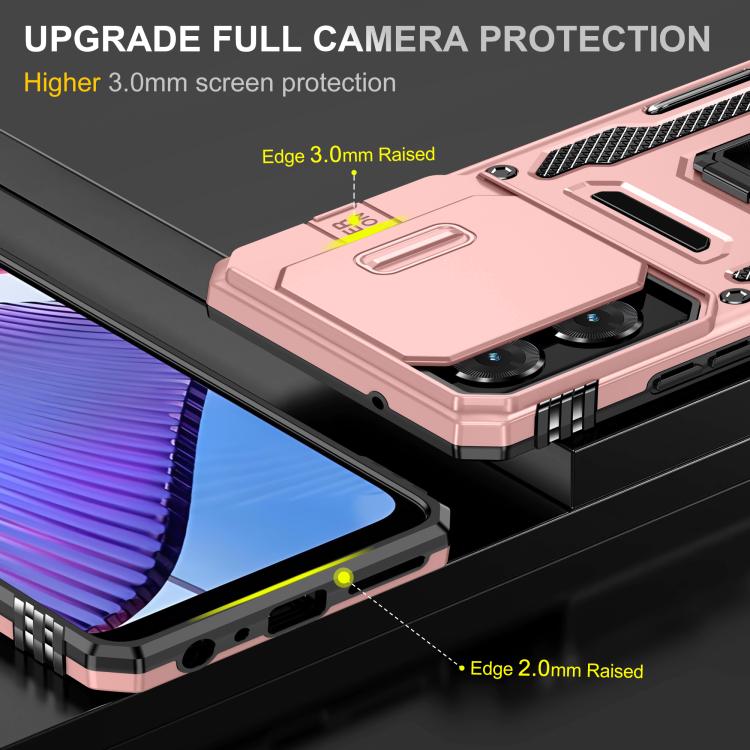 For Motorola Moto G Power 5G 2025 Armor PC + TPU Camera Shield Phone Case