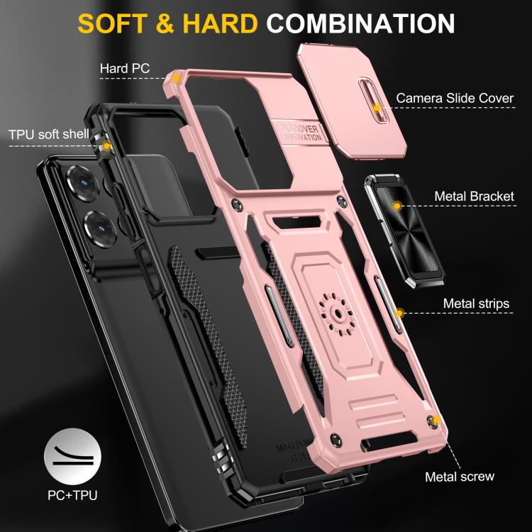 For Motorola Moto G Power 5G 2025 Armor PC + TPU Camera Shield Phone Case