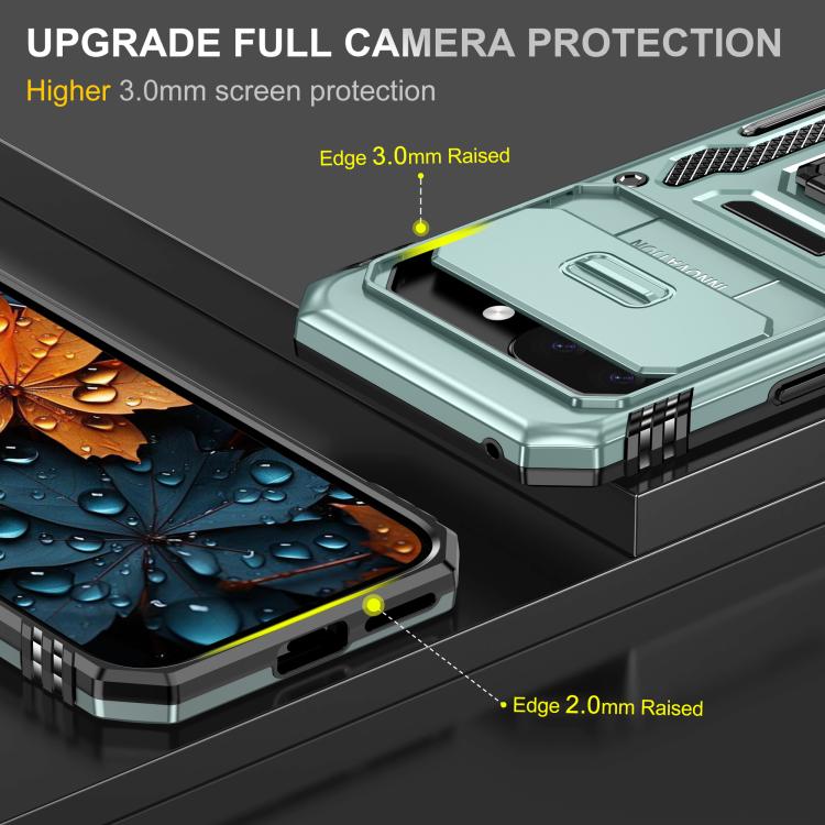 For Google Pixel 9a Armor PC + TPU Camera Shield Phone Case