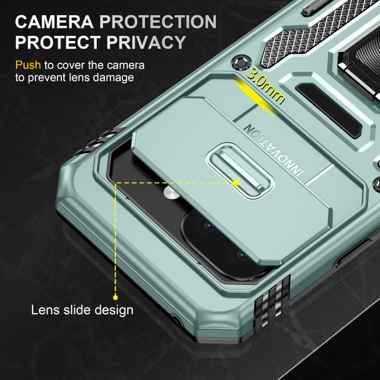 For Google Pixel 9a Armor PC + TPU Camera Shield Phone Case