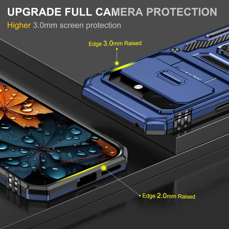 For Google Pixel 9a Armor PC + TPU Camera Shield Phone Case
