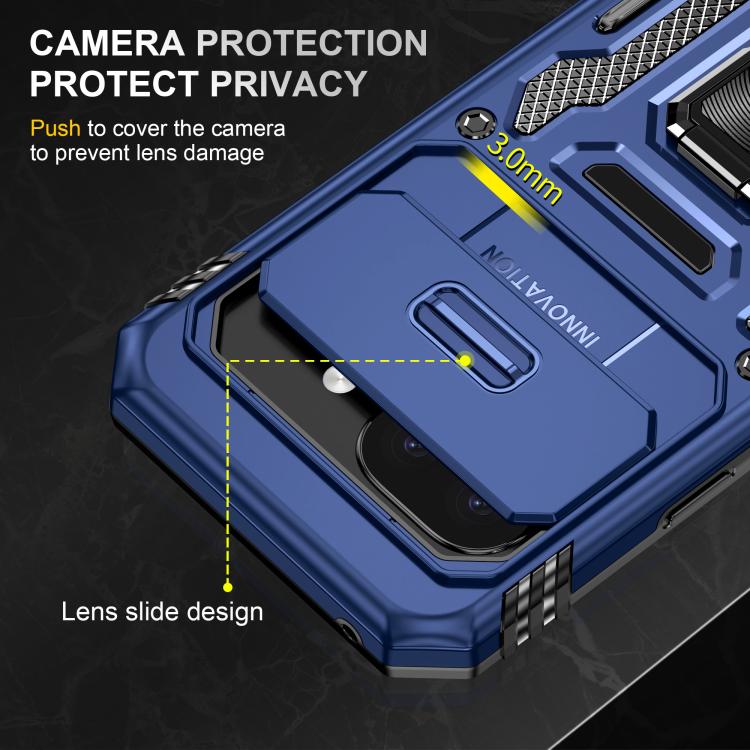 For Google Pixel 9a Armor PC + TPU Camera Shield Phone Case