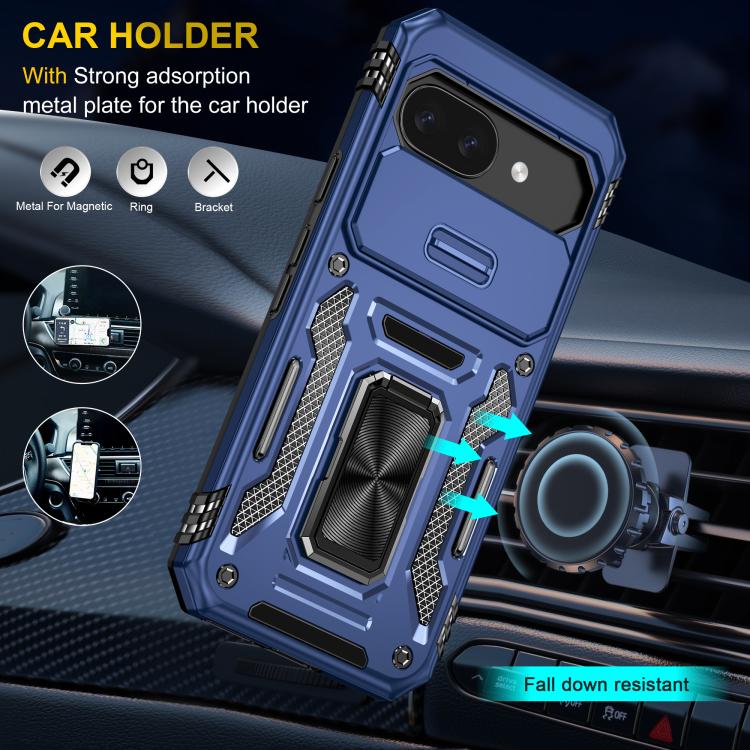 For Google Pixel 9a Armor PC + TPU Camera Shield Phone Case