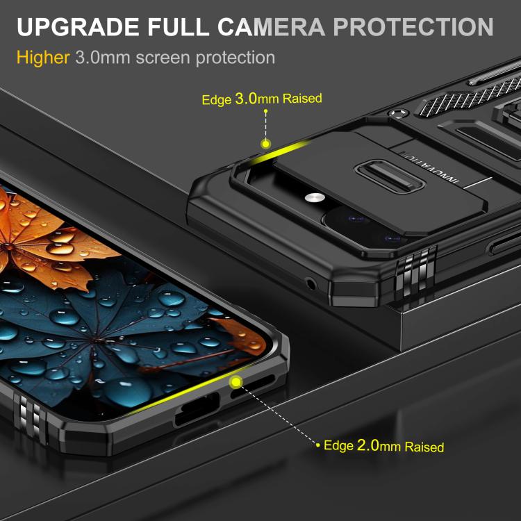 For Google Pixel 9a Armor PC + TPU Camera Shield Phone Case