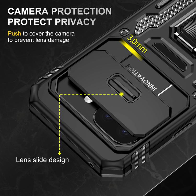 For Google Pixel 9a Armor PC + TPU Camera Shield Phone Case