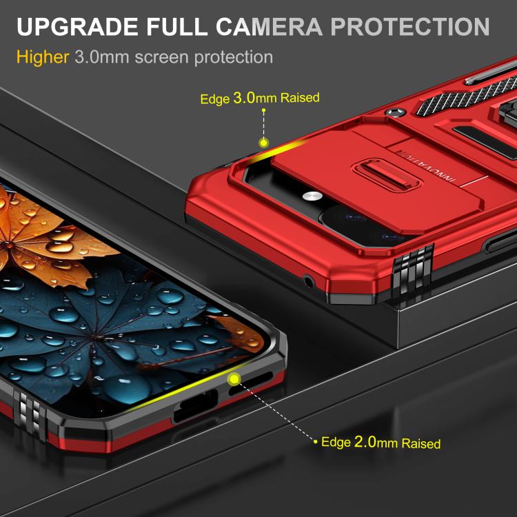For Google Pixel 9a Armor PC + TPU Camera Shield Phone Case