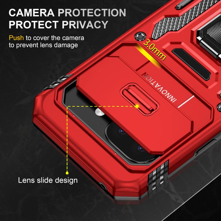 For Google Pixel 9a Armor PC + TPU Camera Shield Phone Case