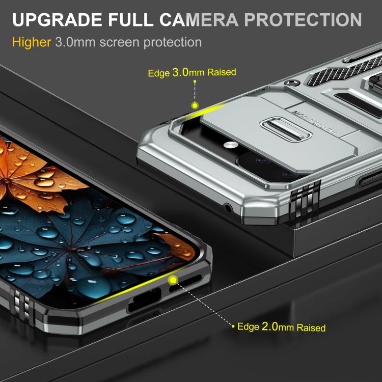 For Google Pixel 9a Armor PC + TPU Camera Shield Phone Case