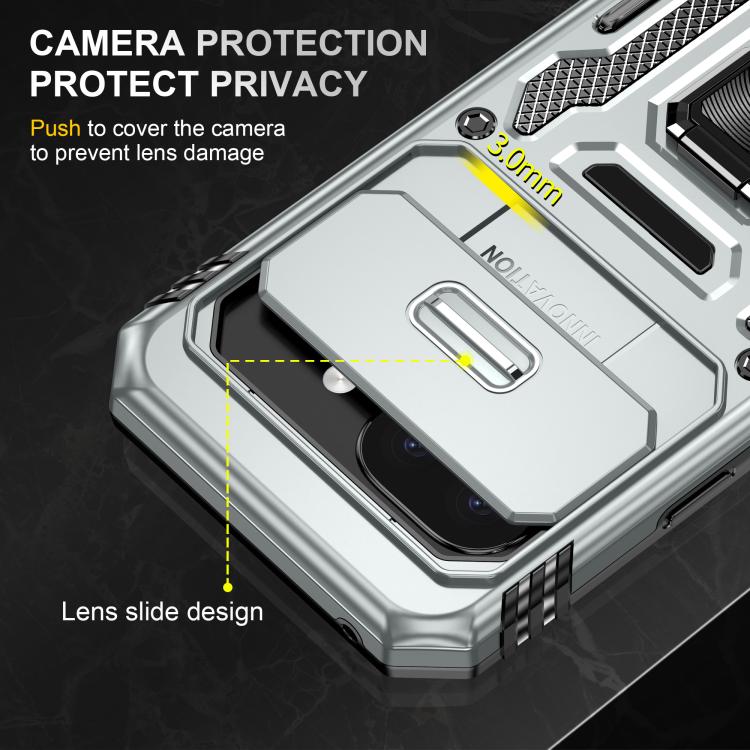 For Google Pixel 9a Armor PC + TPU Camera Shield Phone Case