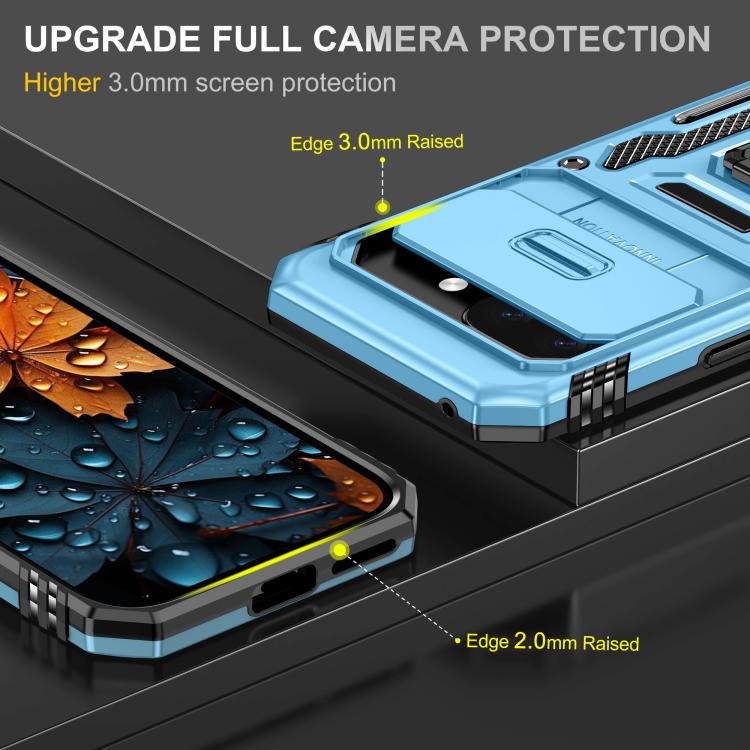 For Google Pixel 9a Armor PC + TPU Camera Shield Phone Case