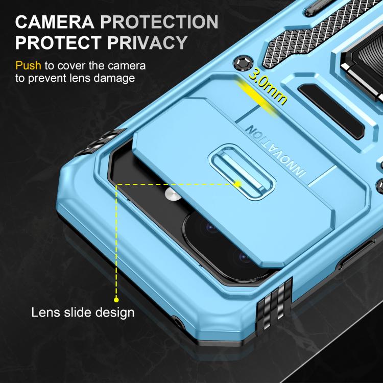 For Google Pixel 9a Armor PC + TPU Camera Shield Phone Case