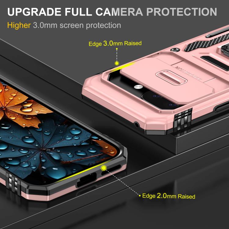 For Google Pixel 9a Armor PC + TPU Camera Shield Phone Case