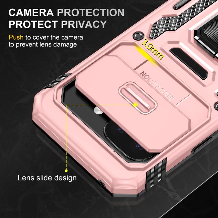 For Google Pixel 9a Armor PC + TPU Camera Shield Phone Case