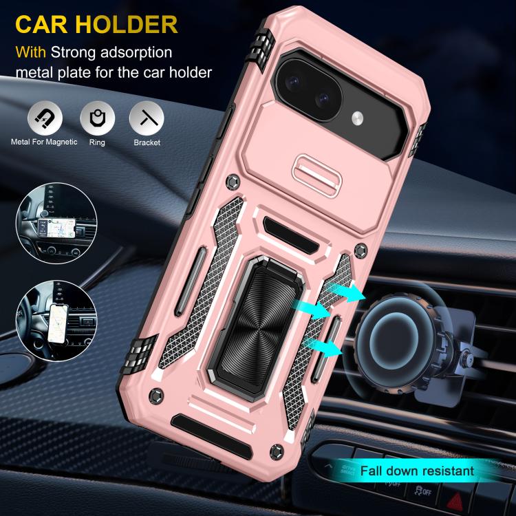 For Google Pixel 9a Armor PC + TPU Camera Shield Phone Case