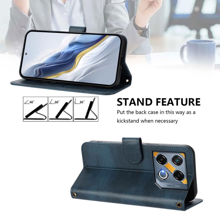 For Infinix GT 20 Pro 5G Line Splicing Buckle Retro Leather Phone Case