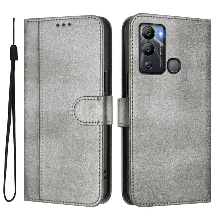 For Infinix Hot 12i / Hot 20i Line Splicing Buckle Retro Leather Phone Case