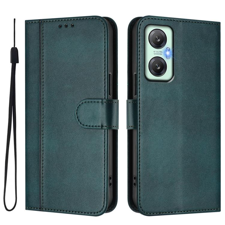 For Infinix Hot 20 5G Line Splicing Buckle Retro Leather Phone Case