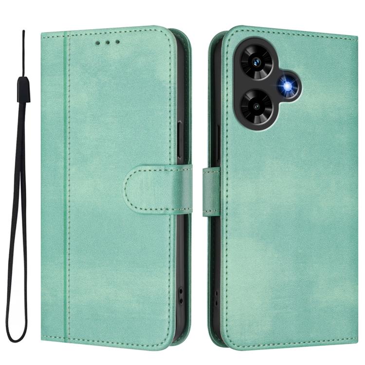 For Infinix Hot 30 4G Line Splicing Buckle Retro Leather Phone Case