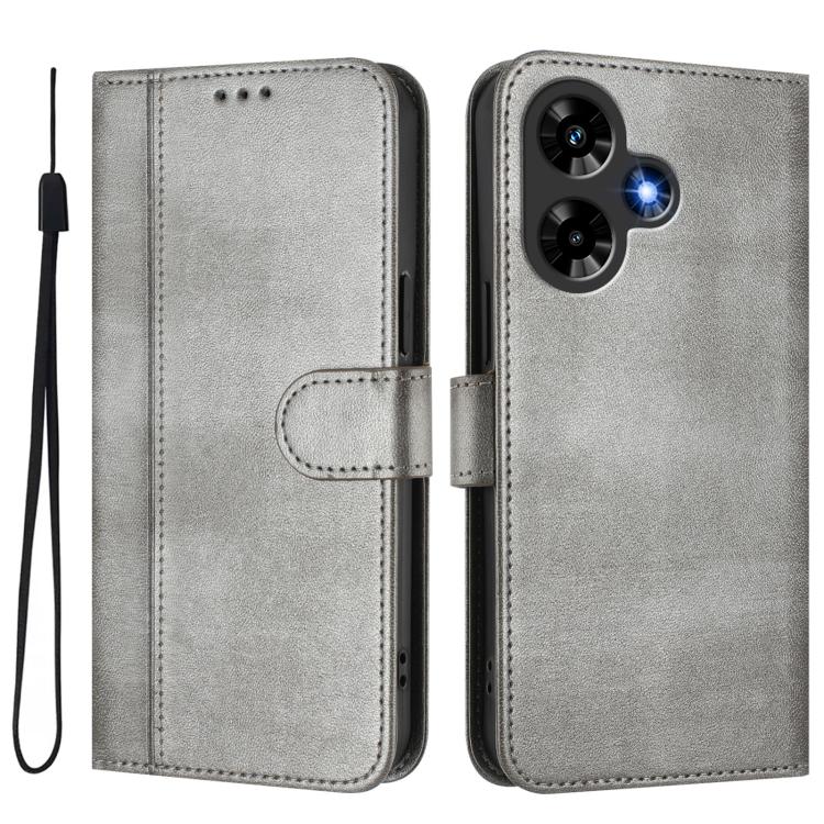For Infinix Hot 30 4G Line Splicing Buckle Retro Leather Phone Case