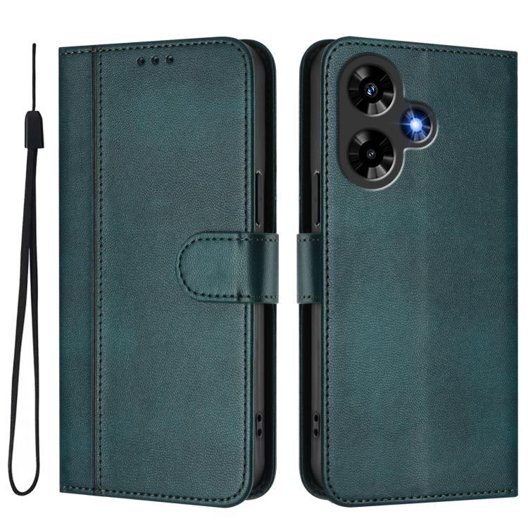 For Infinix Hot 30 4G Line Splicing Buckle Retro Leather Phone Case
