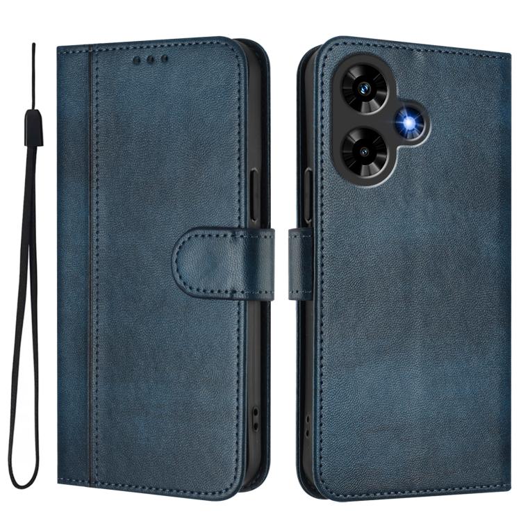 For Infinix Hot 30 4G Line Splicing Buckle Retro Leather Phone Case
