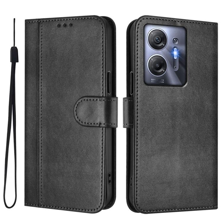 For Infinix Hot 30 5G Line Splicing Buckle Retro Leather Phone Case