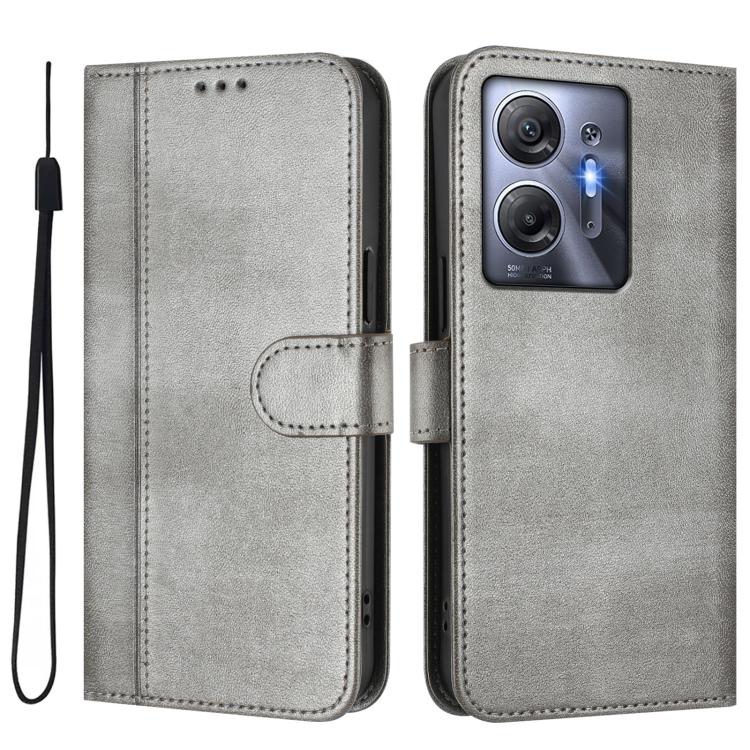 For Infinix Hot 30 5G Line Splicing Buckle Retro Leather Phone Case