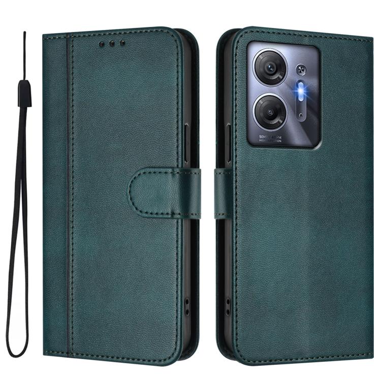 For Infinix Hot 30 5G Line Splicing Buckle Retro Leather Phone Case