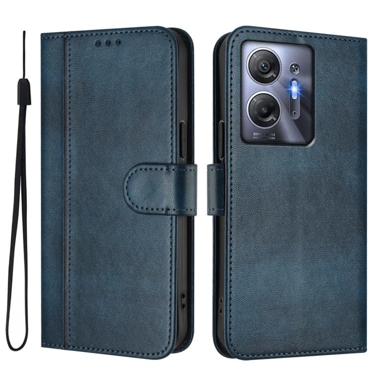 For Infinix Hot 30 5G Line Splicing Buckle Retro Leather Phone Case