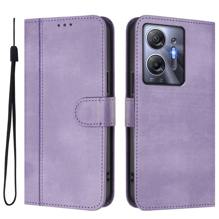 For Infinix Hot 30 5G Line Splicing Buckle Retro Leather Phone Case