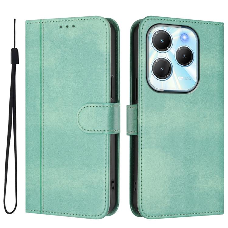 For Infinix Hot 40 4G / Hot 40 Pro 4G Line Splicing Buckle Retro Leather Phone Case