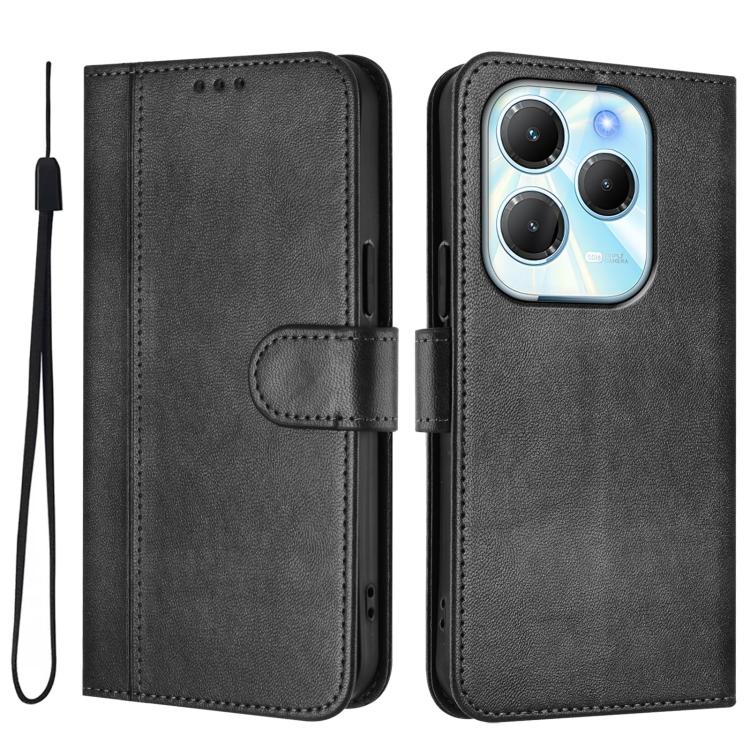 For Infinix Hot 40 4G / Hot 40 Pro 4G Line Splicing Buckle Retro Leather Phone Case