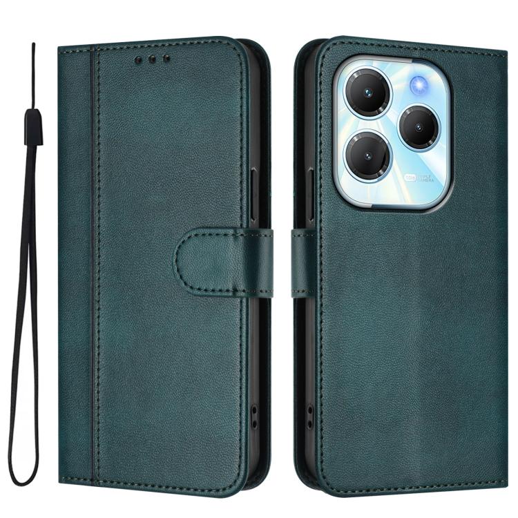 For Infinix Hot 40 4G / Hot 40 Pro 4G Line Splicing Buckle Retro Leather Phone Case