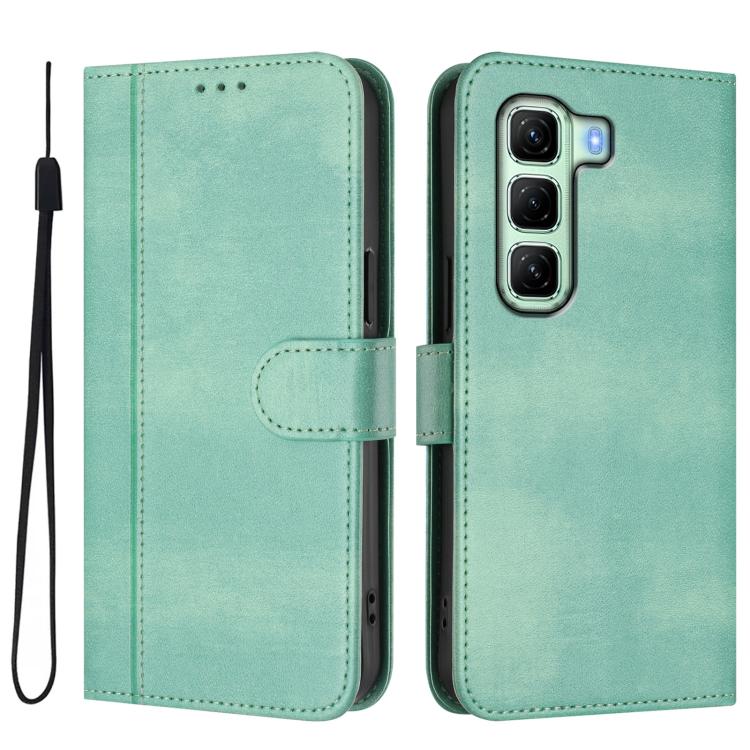 For Infinix Hot 50 5G Line Splicing Buckle Retro Leather Phone Case