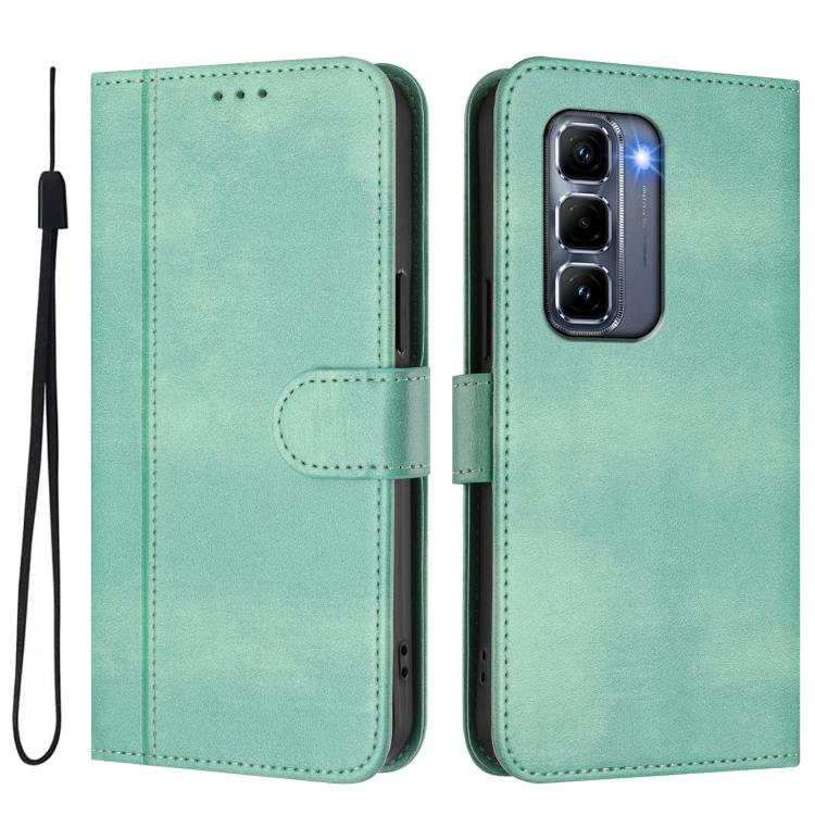 For Infinix Hot 50 Pro+ 4G Line Splicing Buckle Retro Leather Phone Case