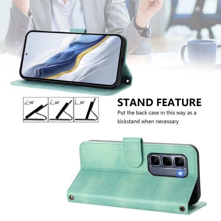 For Infinix Hot 50 Pro+ 4G Line Splicing Buckle Retro Leather Phone Case