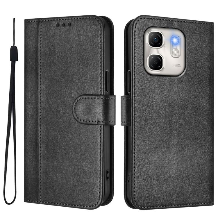 For Infinix Hot 50i 4G / Smart 9 4G / 9 HD Line Splicing Buckle Retro Leather Phone Case